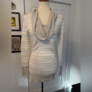 Cache Cowl Neck Sweater with Gold Lurex